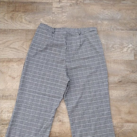 WILD Fable Zip front checked‎ wide leg cropped pants 25" Inseam no pockets XL - Picture 6 of 10